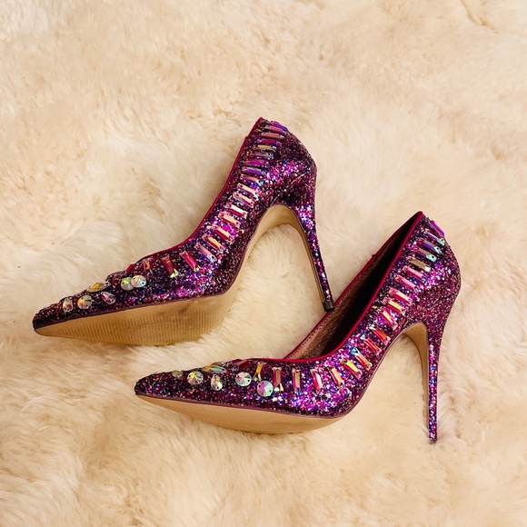 Steve Madden Pink and Purple Glitter Heels - Picture 5 of 14